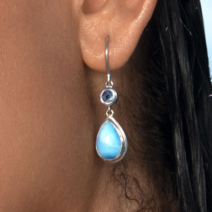marahlago larimar Atlantic Pear Larimar Earrings jewelry