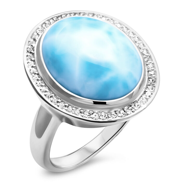 Sapphire Oval Ring Gemstone Clarity Larimar Jewelry