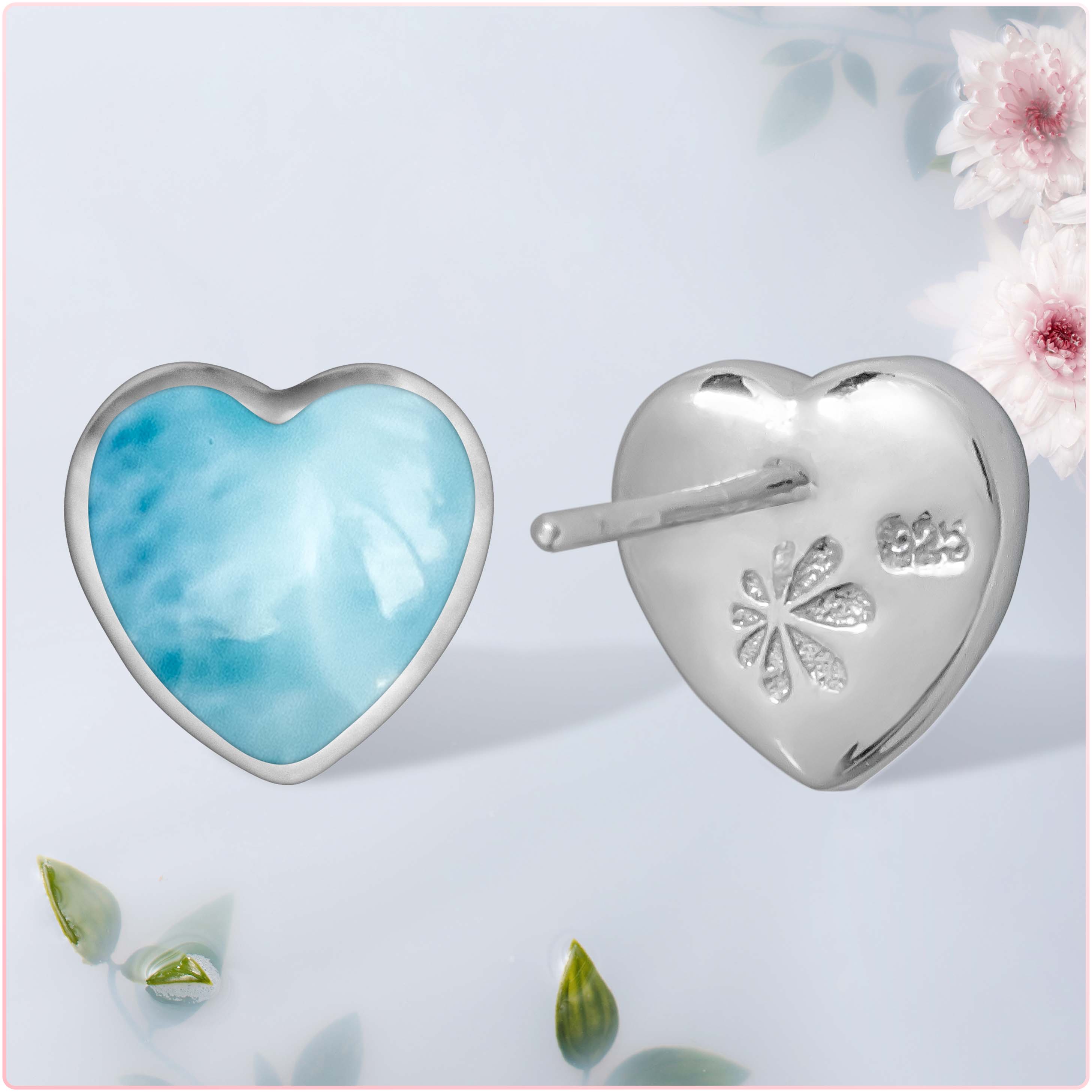 larimar Heart Post Earrings jewelry