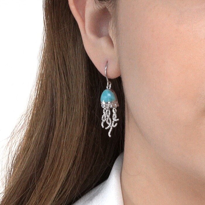 marahlago larimar Jellyfish Larimar Earrings jewelry