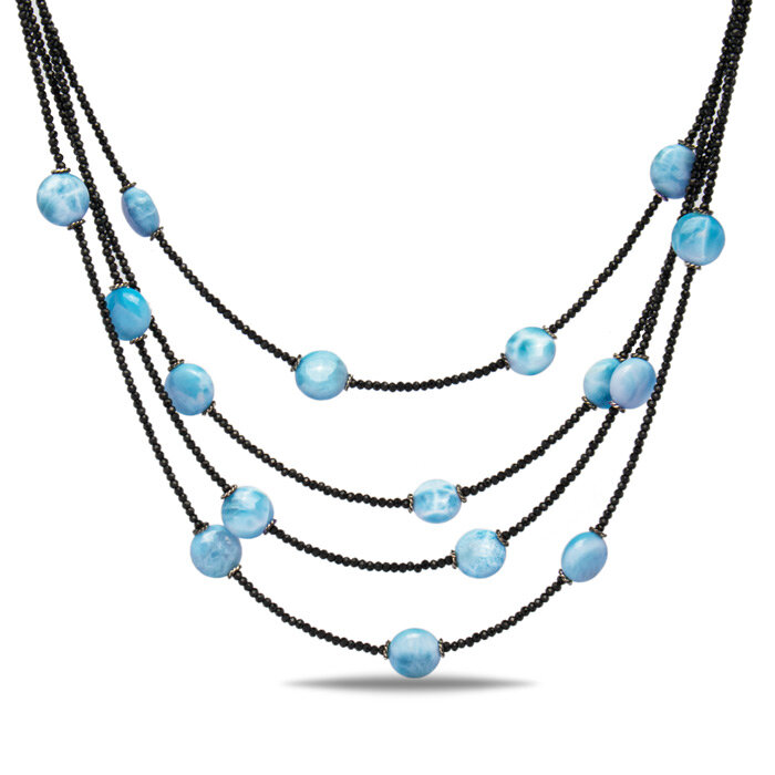 marahlago larimar Galaxy Multi Strand Larimar Necklace jewelry