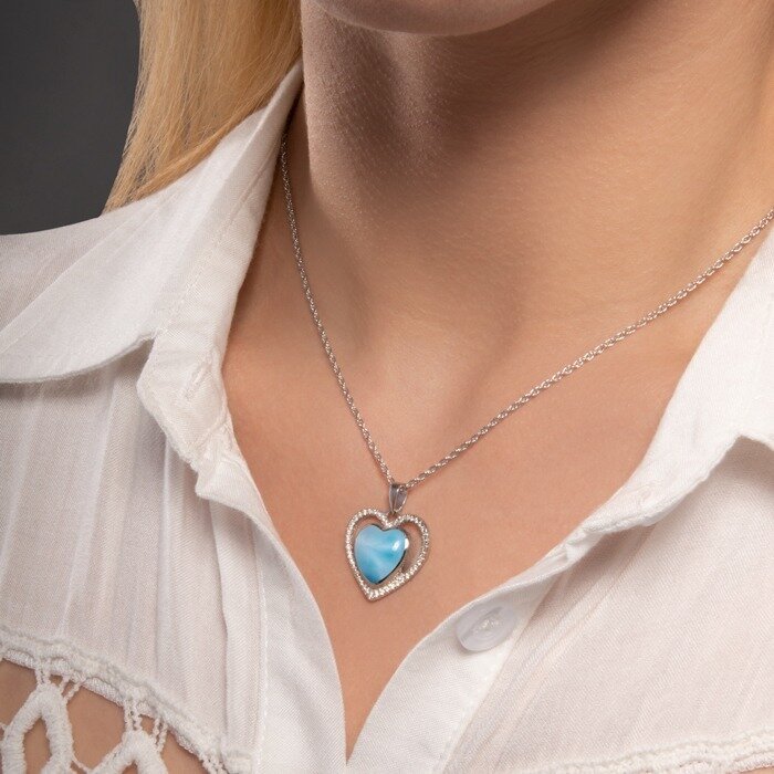 marahlago larimar Infinity Heart Necklace jewelry