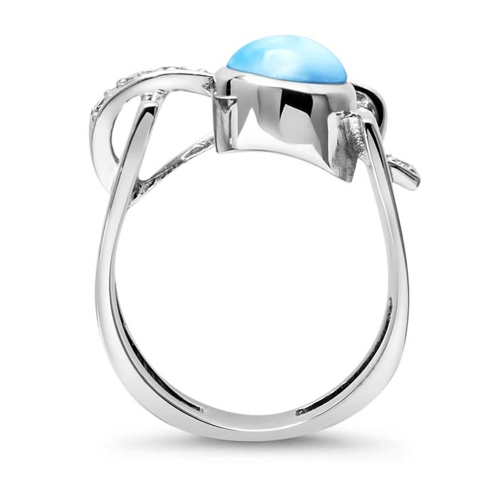 Larimar Blue Gemstone Ring Marahlago Sideview