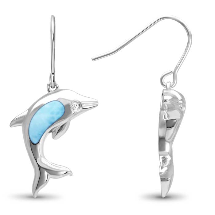 marahlago larimar Dolphin Larimar Earrings jewelry