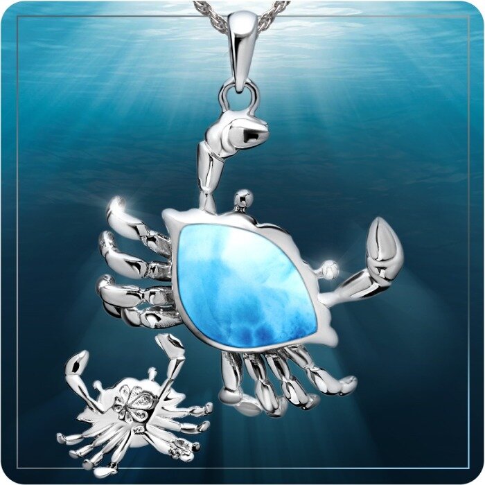 marahlago larimar Crab Larimar Necklace jewelry