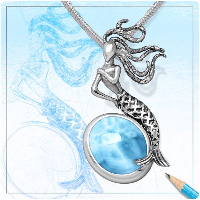 marahlago larimar Mermaid Pendant jewelry