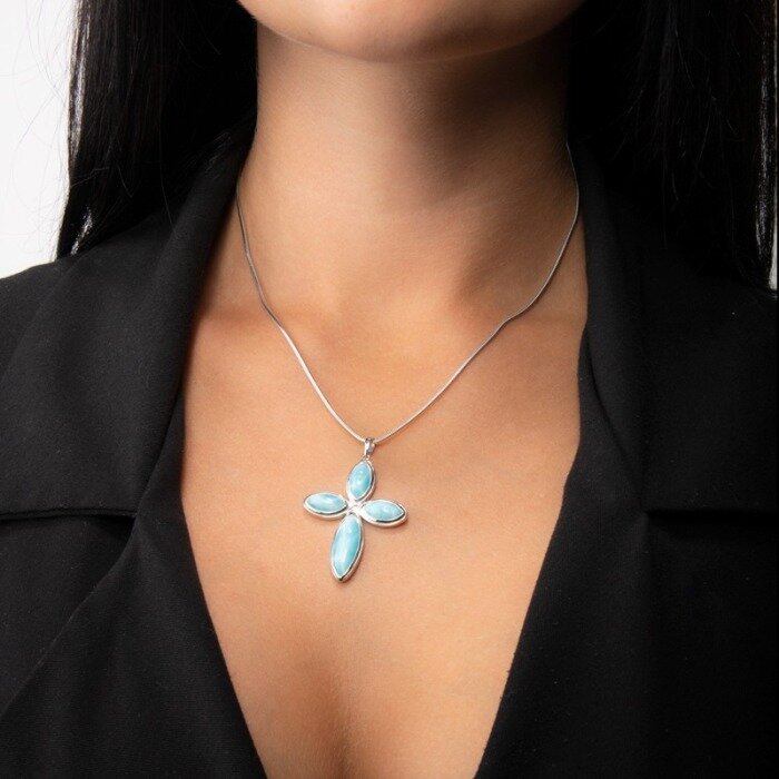 marahlago larimar Faith Cross Necklace jewelry