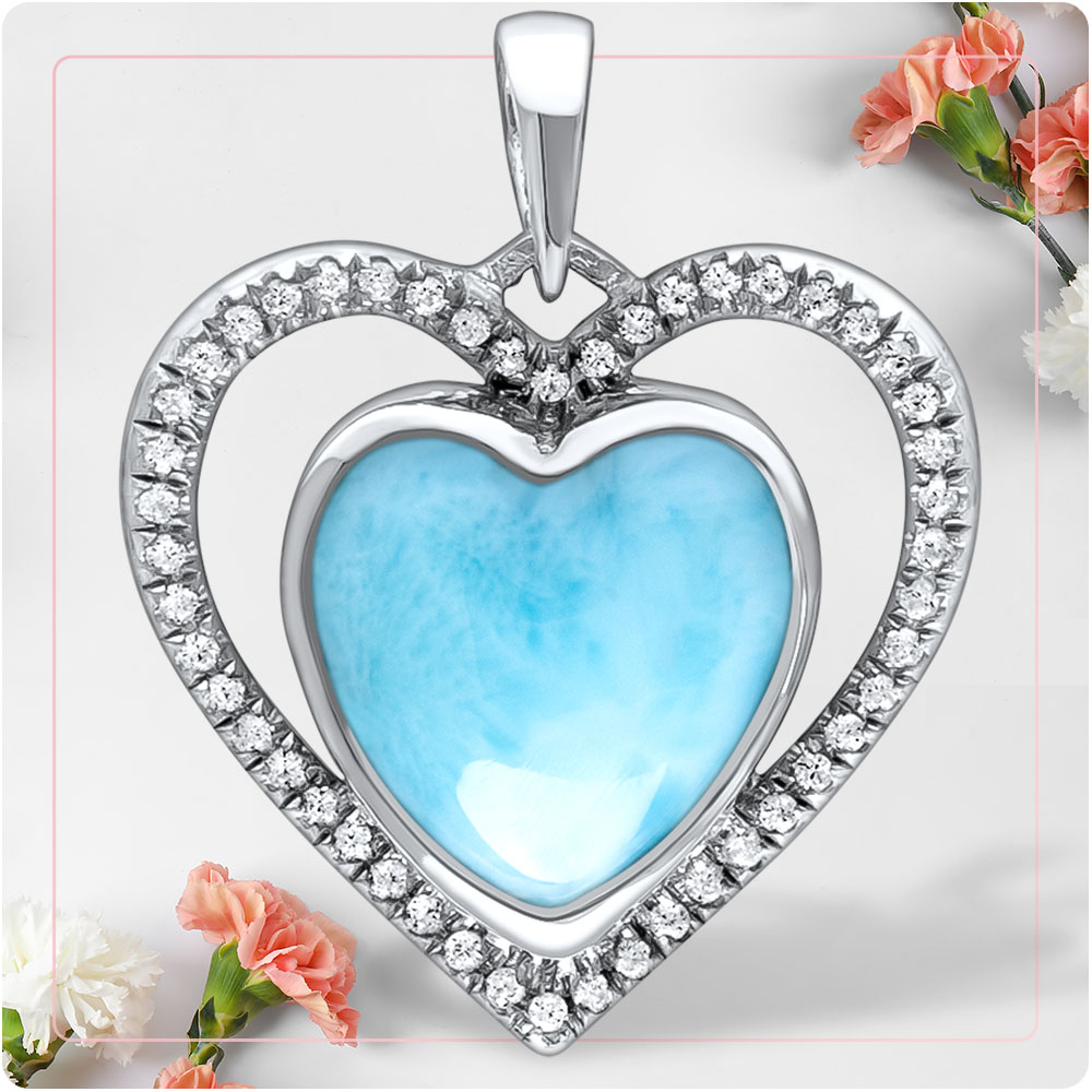 marahlago larimar Infinity Heart Necklace jewelry