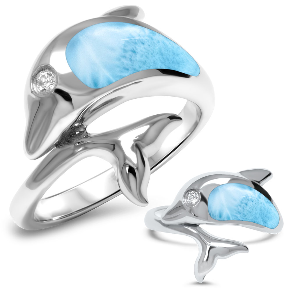 Ocean Dolphin Ring Larimar Jewelry Marahlago