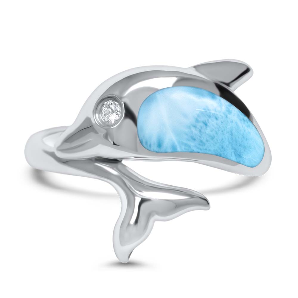 Sea Dolphin Larimar Ring jewelry Marahlago